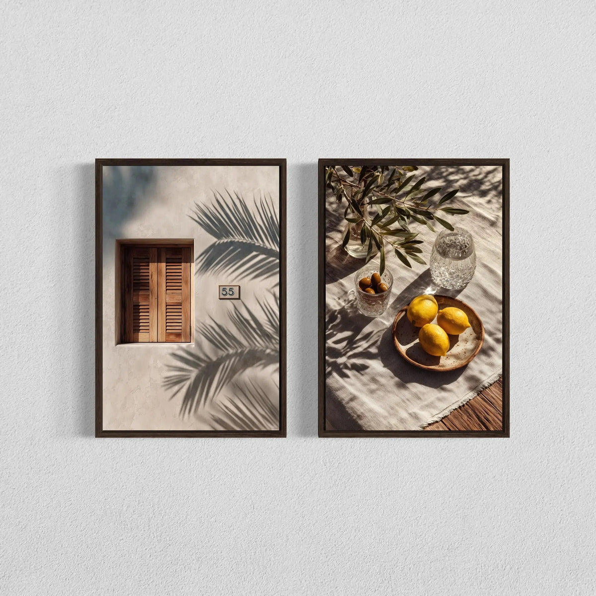 2pcs/set Neutral Olive Tree Shadow Vase Canvas Print Poster Retro Botanical Landscape Art Print Home Decor Art Poster Gifts by PurelyhomeDeco