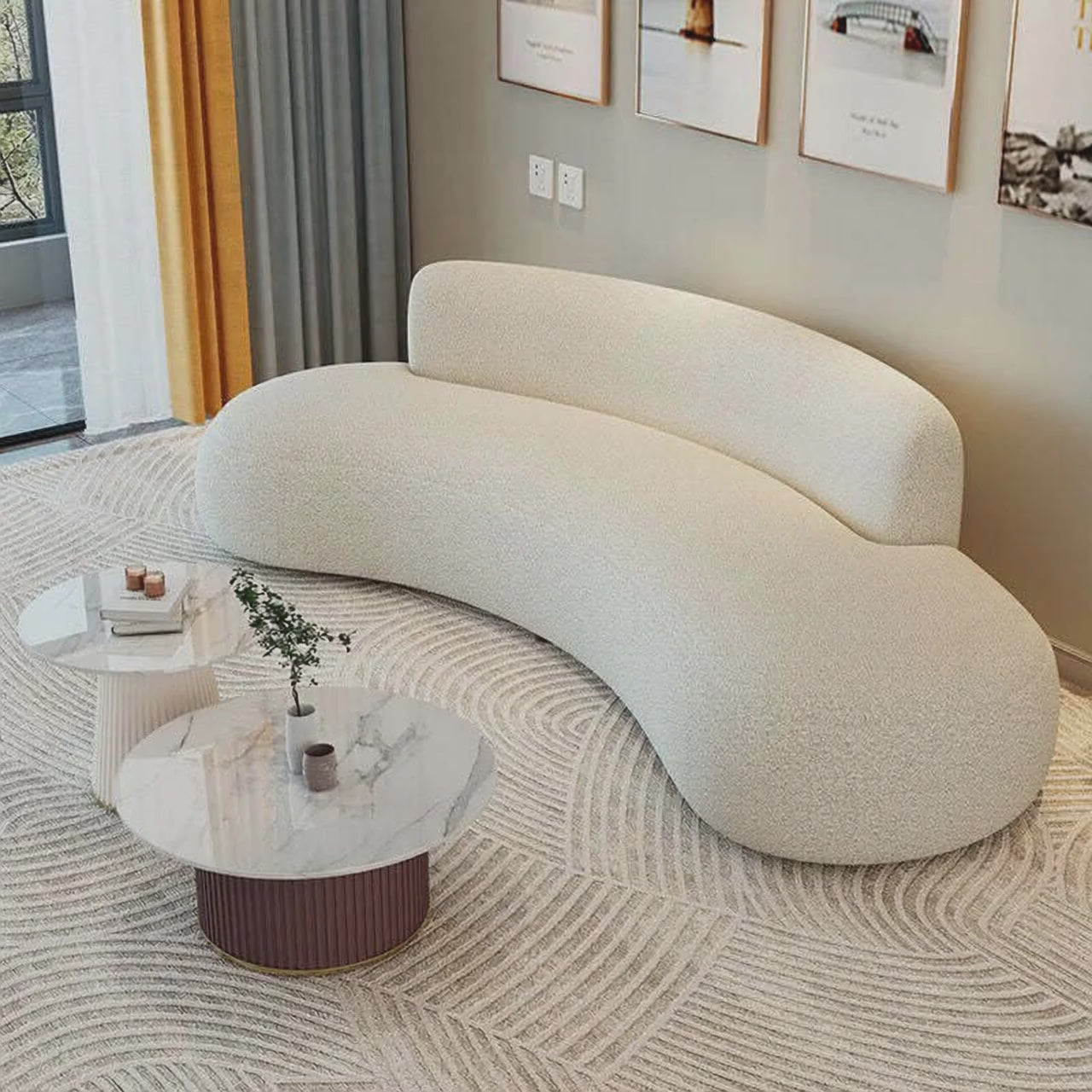 ALVEA™ Living Sofa | Modern Curved Cloud Couch with Plush Deep Seating for Luxury Living Rooms