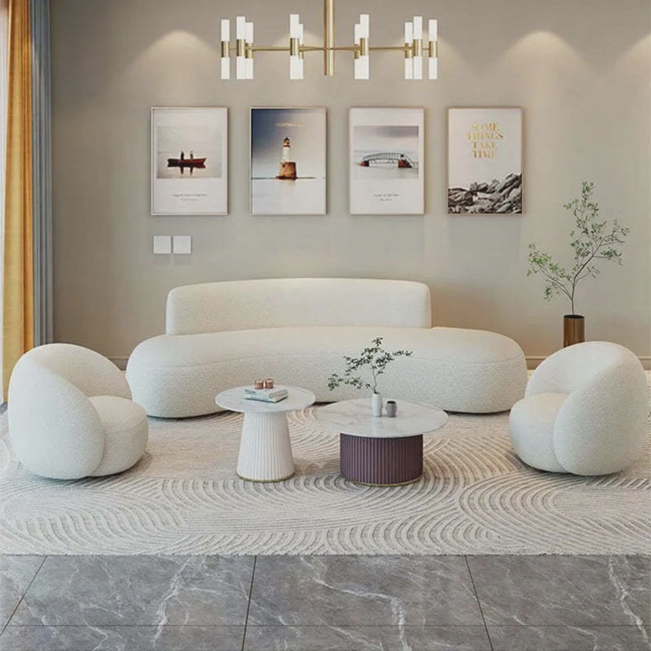 ALVEA™ Living Sofa | Modern Curved Cloud Couch with Plush Deep Seating for Luxury Living Rooms
